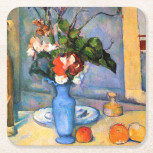 Blue Vase Blume, Paul Cezanne Rechteckiger Pappuntersetzer
