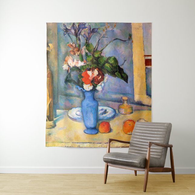 Blue Vase Blume, Paul Cezanne Wandteppich (Beispiel)