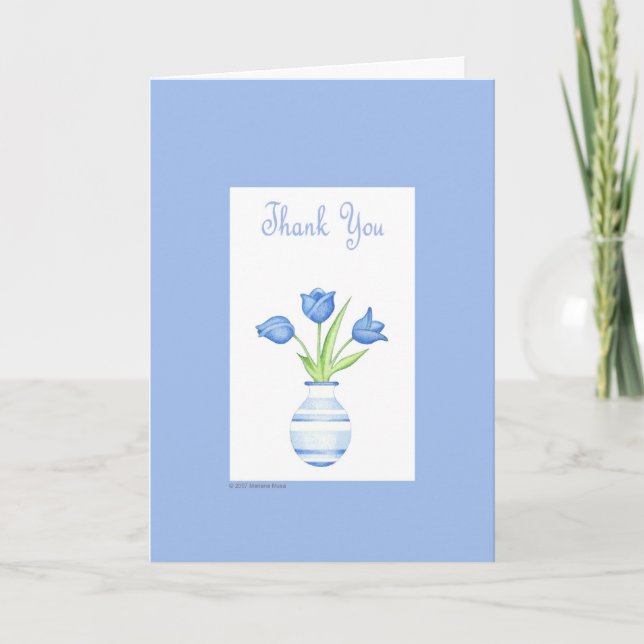 Blue Vase Vielen Dank Dankeskarte (Vorderseite)