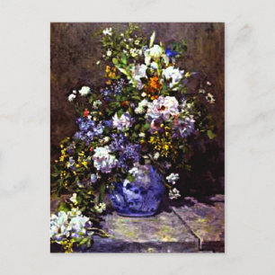 Blue Vase von Renoir, Postkarte