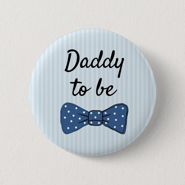 Blue Vater zu Bow Krawatte Baby Showknopf Button (Vorderseite)