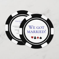 Blue Vegas Wedding Elopement Ankündigung Poker