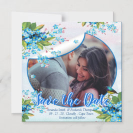 Blue Vergessen-nicht-Blume Speichern Sie die Daten Magneteinladung