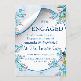 Blue vergiss-me-nots-Verlobung Einladung