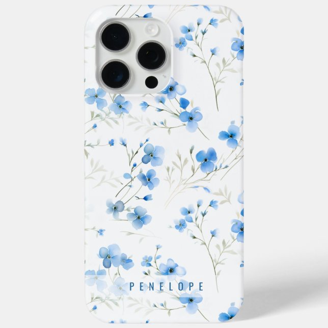 Blue Vergiss mich nicht personalisiert iPhone Fall Case-Mate iPhone Hülle (Rückseite)