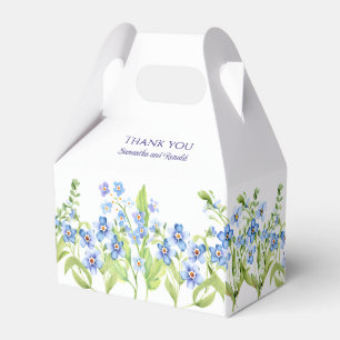 Blue Vergiss mich nicht Watercolor Hochzeit Danke Geschenkschachtel