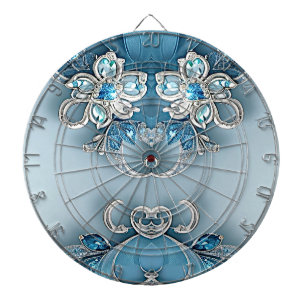 Blue Verziert Floral Dartboard Dartscheibe
