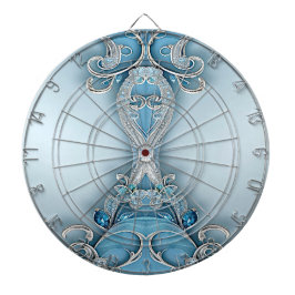 Blue Verziert Floral Dartboard Dartscheibe