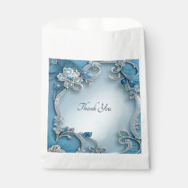 Blue Verziert Floral Favor Bag Geschenktütchen