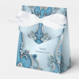 Blue Verziert Floral Favor Box Geschenkschachtel