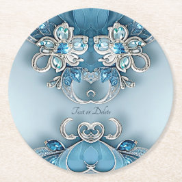 Blue Verziert Floral Paper Untersetzer