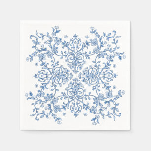 Blue Verziert Grace Viktorianisch Boho Floral Wedd Serviette