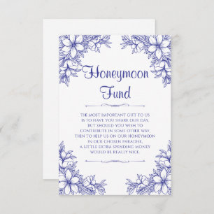 Blue Verziert Wedding Honeymoon Fund Begleitkarte