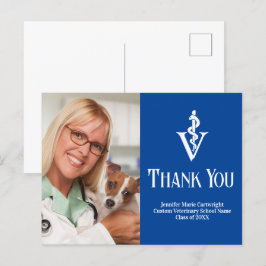 Blue Veterinarian Foto Custom Vielen Dank Postkarte