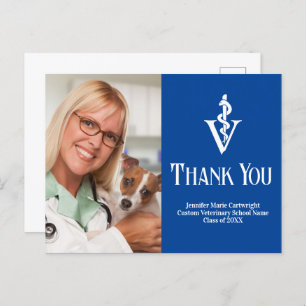 Blue Veterinarian Foto Custom Vielen Dank Postkarte