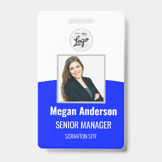 Blue Vibrant Personalisiert Employee Foto ID Abzei Ausweis