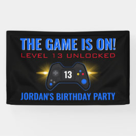 Blue Video Game Birthday Banner