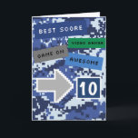 Blue Video Gamer 10. Geburtstag Karte<br><div class="desc">Eine coole blaue Videogame-10. Geburtstagskarte für Jungen. Es bietet ein Pixel-Videospiel blaues Design auf der Vorder- und Rückseite der Karte. Die Innenseite liest eine Meldung mit der Geburtstagskarte, die leicht personalisiert werden kann, wenn sie gewollt wird. Diese lustige Gamer-10. Geburtstagskarte würde einen großen Sake für Enkel, Sohn, Gott, etc. machen....</div>