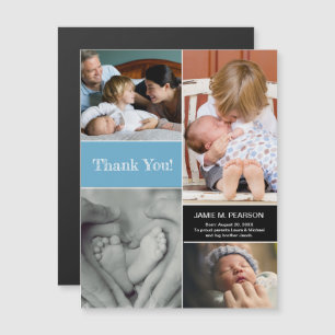 Blue Vielen Dank, dass Sie die zweite Baby Foto Co Magneteinladung
