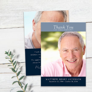 Blue Vielen Dank für Ihre Beileid-Fotokarte Dankeskarte