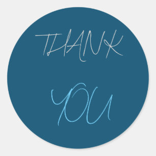 Blue Vielen Dank Modernes Minimalistisches Schlich Runder Aufkleber