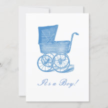 Blue Viktorianisch Baby Ankündigung