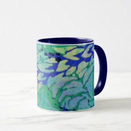 Blue Vine Wave 11oz Tasse