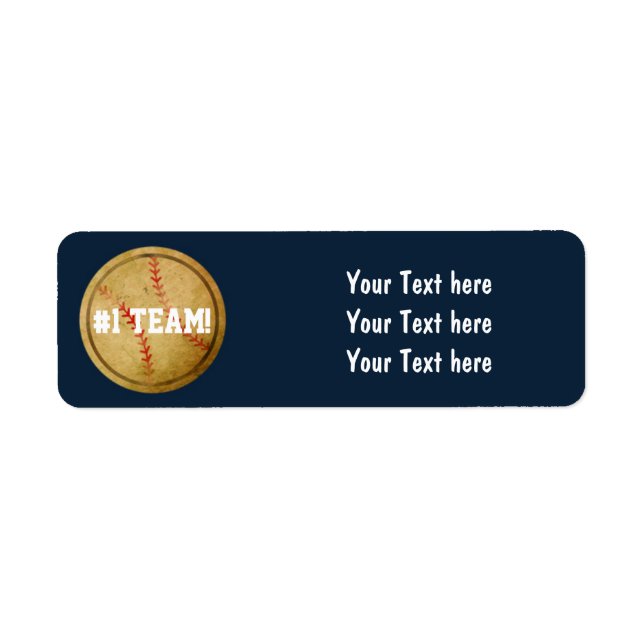 Blue Vintag Baseball Team Party Address Labels (Vorne)