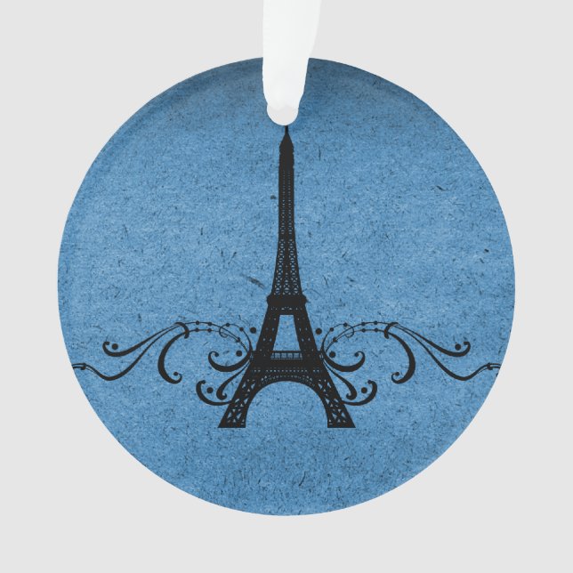 Blue Vintag French Blüh Ornament (Vorderseite)