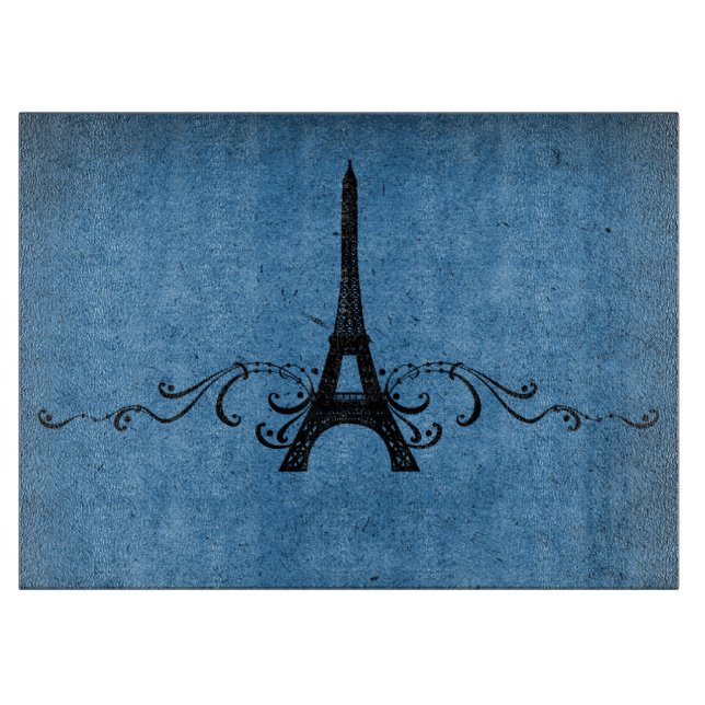 Blue Vintag French Blüh Schneidebrett (Vorderseite)