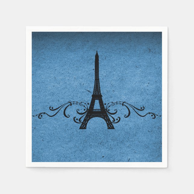 Blue Vintag French Blüh Serviette (Vorderseite)