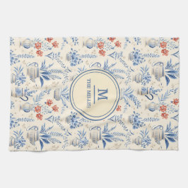 Blue Vintag French Country Chic |Benutzerdefiniert Geschirrtuch