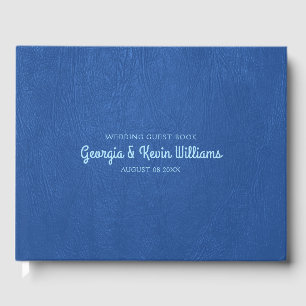 Blue Vintag Imitate Ledertextur Gästebuch