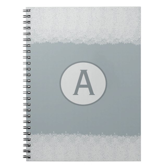 Blue Vintag Lace Monogram Notebook Notizblock (Vorderseite)
