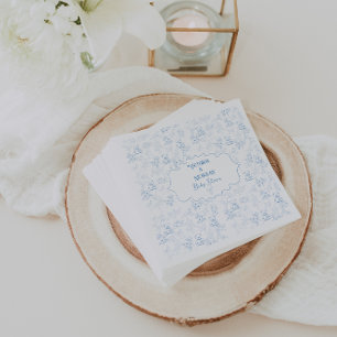 Blue Vintag Minimal Boy Baby Dusche Serviette