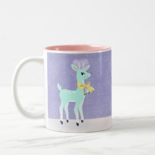 Blue Vintag Reindeer Lavender Tasse