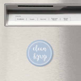 Blue Vintag Script Clean Dirty Dishwasher Magnet
