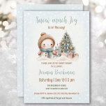 Blue Vintag Snowman Christmas Boy Baby Dusche Einladung<br><div class="desc">Niedliche Weihnachtsjunge Duscheinladung mit einem bezaubernden Schneemann,  Weihnachtsbaum mit Geschenken und Schnee in blau,  mit Vintagen Farben. Personalisieren Sie den gesamten Text einfach. Kate Eden Art</div>