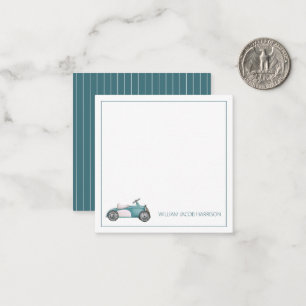 Blue Vintag Toy Car Personalisiert Mitteilungskarte