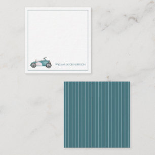 Blue Vintag Toy Car Personalisiert Mitteilungskarte
