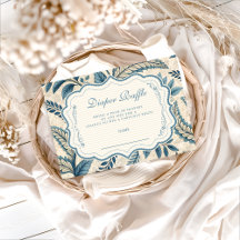 Blue Vintage Botanical Diapper Raffle