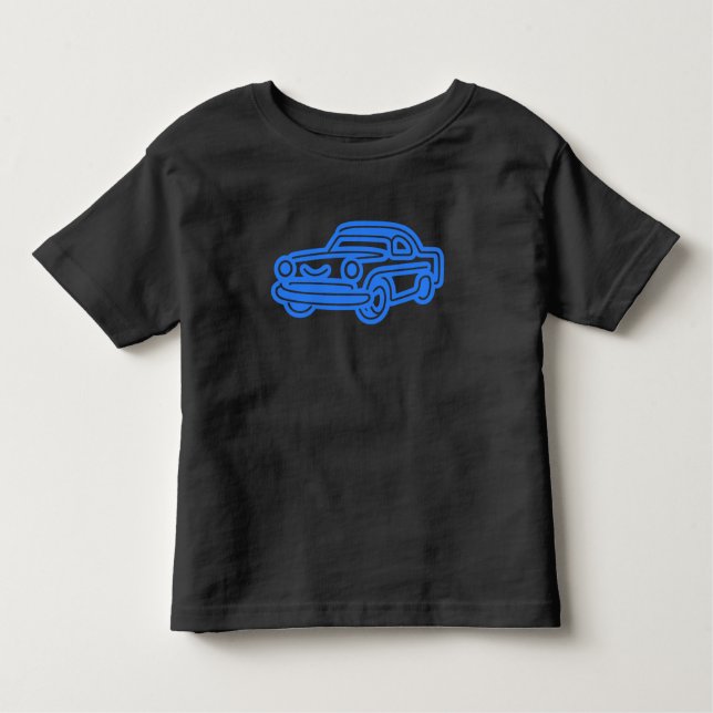 Blue Vintage Car Illustration Kleinkind T-shirt (Vorderseite)
