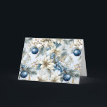Blue Vintage Christmas Florals Feiertagskarte<br><div class="desc">Blue Vintage Weihnachten Florals Weihnachtskarte,  die Sie mit Ihrer eigenen Nachricht für den Urlaub anpassen können.</div>