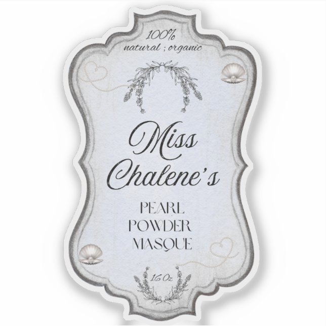 Blue Vintage Cosmetic Lotion Jar Bottle  Aufkleber (Vorderseite)