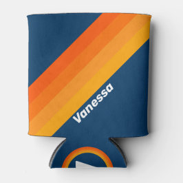 Blue Vintage Stripe with Name Dosenkühler