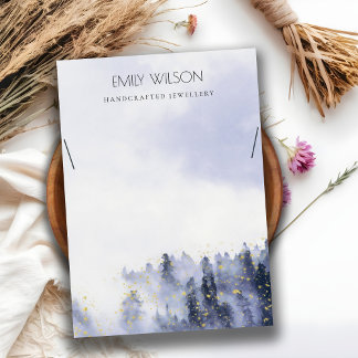 BLUE VIOLET FOG SNOW LANDSCAPE NECKLACE DISPLAY VISITENKARTE