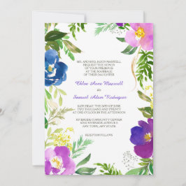 Blue Violet Garden Formal Wedding Einladung