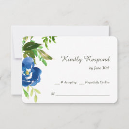 Blue Violet Garden Wedding UAWG RSVP Karte