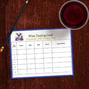 Blue-Violet Geburtstagsbash Raten Sie den Wein Notizblock