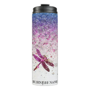 *~* Blue Violet Glitzer Dragon Fly Girly Thermosbecher